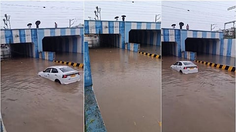 Panathur underpass in Bangalore is flooded