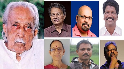 ಕಾರಂತ ಪ್ರಶಸ್ತಿಗೆ ಭಾಜನರಾದ ಹಿರಿಯ ಚಿಂತಕ ಪ್ರೊ. ಬರಗೂರು ರಾಮಚಂದ್ರಪ್ಪ. ಕಾರಂತ ವಿಶೇಷ ಪುರಸ್ಕಾರಕ್ಕೆ ಭಾಜನರಾದ ಡಾ. ಪಿ.ವಿ. ಭಂಡಾರಿ, ಗಣೇಶ ಕೊರಗ ಕುಂಭಾಶಿ, ಯು.ಮಹೇಶ್ವರಿ ಕಾಸರಗೋಡು, ಜಾನ್​ ಡಿಸೋಜ ಕುಂದಾಪುರ ಹಾಗೂ ಡಾ.ಶ್ರೀಪಾದ ಭಟ್​.