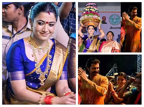ಬತುಕಮ್ಮ ಉತ್ದವದಲ್ಲಿ ರಶ್ಮಿಕಾ-ವಿಜಯ್ ದಂಪತಿ ಭಾಗಿ