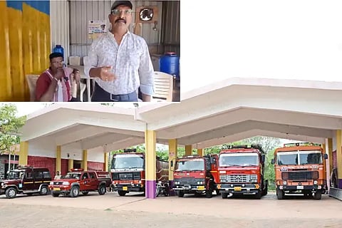 ವಿಜಯಪುರದ ಅಗ್ನಿಶಾಮಕ ಇಲಾಖೆ. ಒಳಚಿತ್ರದಲ್ಲಿ ಸಾರ್ವಜನಿಕರ ಕಾರ್ಯಾಚರಣೆ ವೇಳೆ ವಿಡಿಯೋದಲ್ಲಿ ಸೆರೆ ಸಿಕ್ಕ ಅಧಿಕಾರಿಗಳು.
