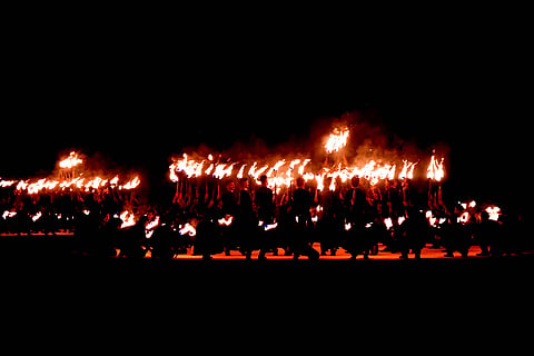 The torchlight procession that captivated the audience