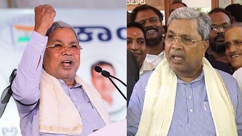 Former Chief Minister Siddaramaiah speaking to reporters in Mysuru