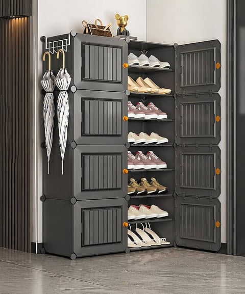 Along with the interior design, there should be a neat stand for keeping footwear.