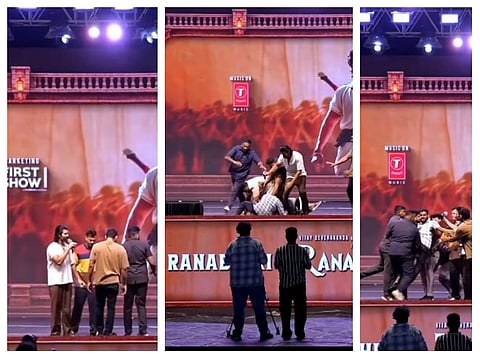 Ranabaali ಸಕ್ಸಸ್​ ಮೀಟ್​ನಲ್ಲಿ ವೇದಿಕೆಗೆ ನುಗ್ಗಿ ವಿಜಯ್​ ಕಾಲಿಗೆ ಬಿದ್ದ ಫ್ಯಾನ್ಸ್; 'ಎಂಥಾ ಗಿಮಿಕ್, ಒಳ್ಳೆ ಆಕ್ಟರ್​ ಗುರು' ಎಂದ ನೆಟ್ಟಿಗರು
