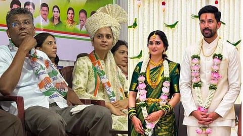 Photo of the engagement of Chikkodi MP Priyanka Jarkiholi and Gautam Patil