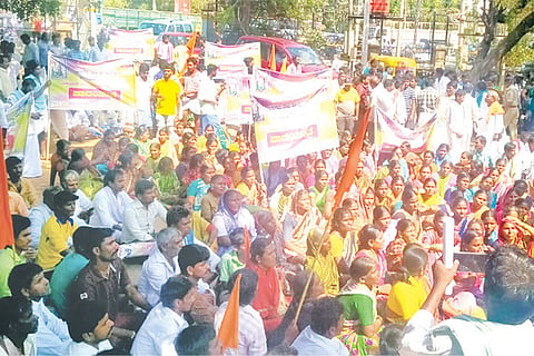 200120 Benakal Villagers Protest for Old Idol foundation