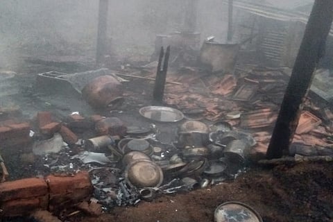 Fire Accident at Soraba Shivamogga 10 JAN 20