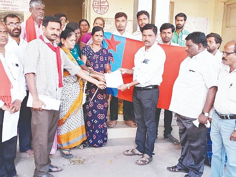 Harapanahalli, protest, CPI,