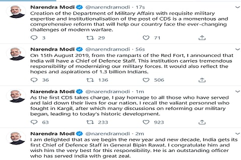 MODI TWEETS 1 JAN 20