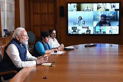 PM Modi Video Conference with Media 23 MAR 20