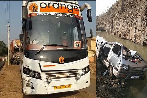 kolhara taluk accident orange bus and omni two died1 5 MAR 20