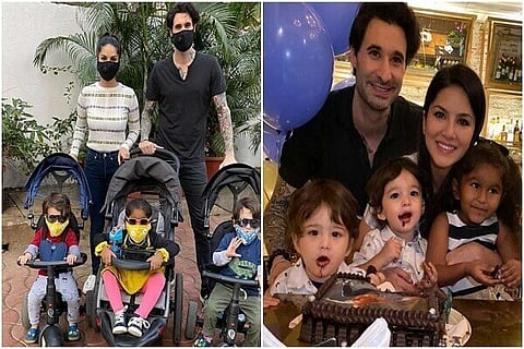 sunny-leone with Family 17 MAR 20