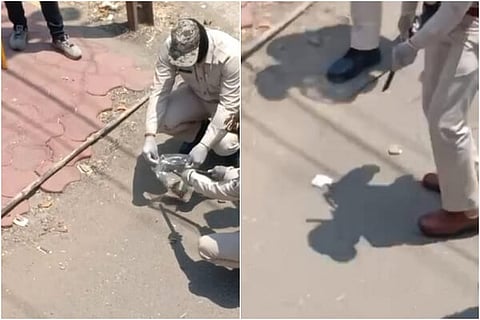 Currency Notes on road 17 APR 20