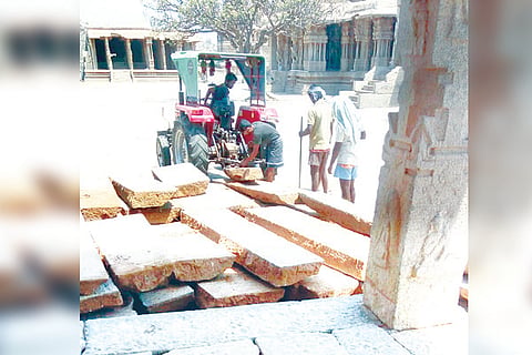 160520 Hampi Vittala Temple Ground Stone Repair