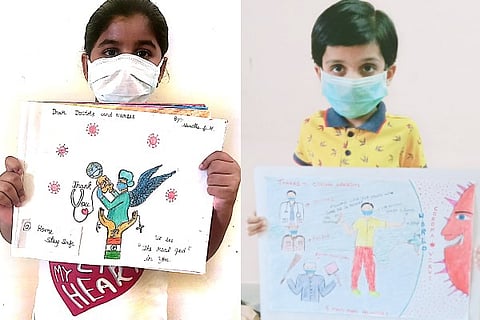 Davanagere Davangere, Online, Contest, Kids, Corona, Awareness, Pictures,