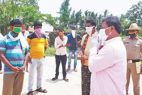 Davanagere Kovid-19, Honnalli, Madenahalli, Corona, Awareness,