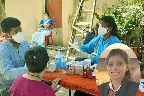 Sweta Shervegar attends to patients at a clinic_web