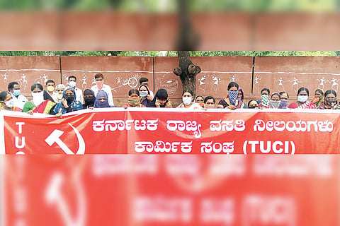 090720 Raichur State Hostel Workers Union Protest