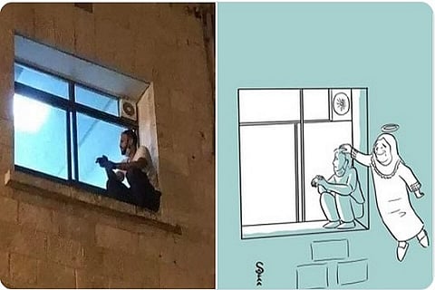 Palestinian Man Scales Hospital Wall to Bid Final Goodbye to His Mother