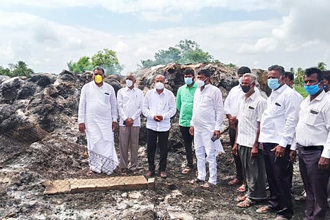 18082020 Sindhanoor MP Visit to Fire hazard