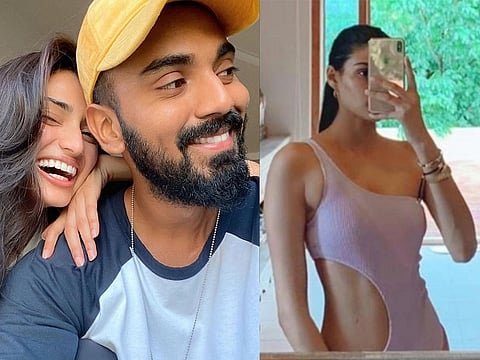 kl rahul swim
