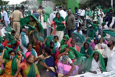 Farmer protest file picture