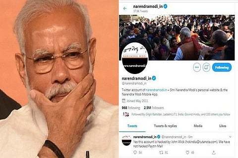 Modi twitter account hacked 1