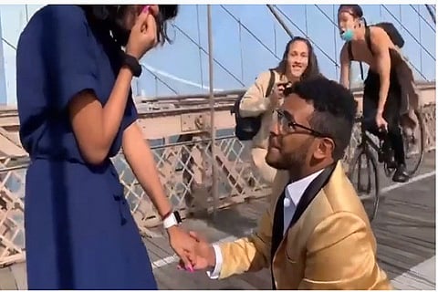 Romantic proposal takes funny turn