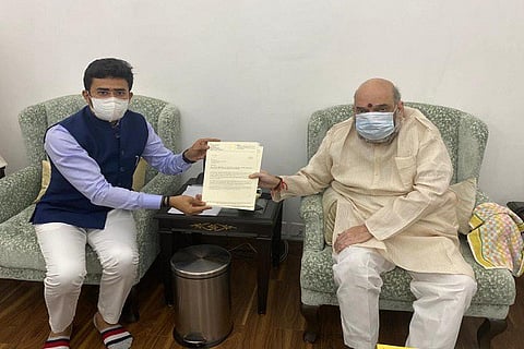 Tejaswi soorya and Amit Shah