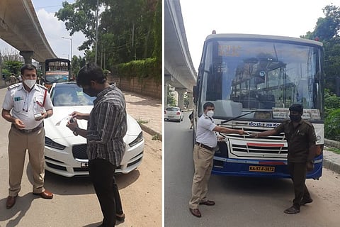penalty for MP car BMTC bus