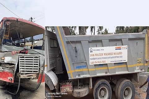 KSRTC and Tipper accident near anekal