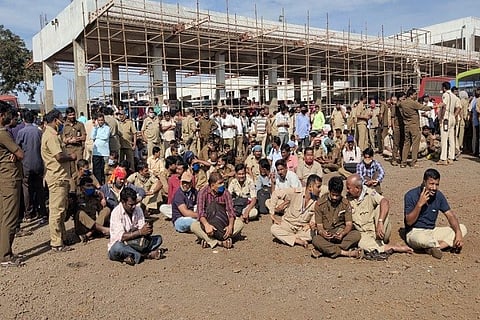 Belagavi Transport workers strike 1