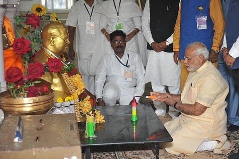 Prime Minister Narendra Modi on Sunday paid tributes to B R Ambedkar on his death anniversary