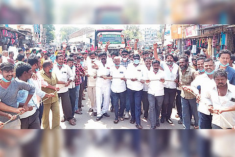 Hospet Lorry Union Protest