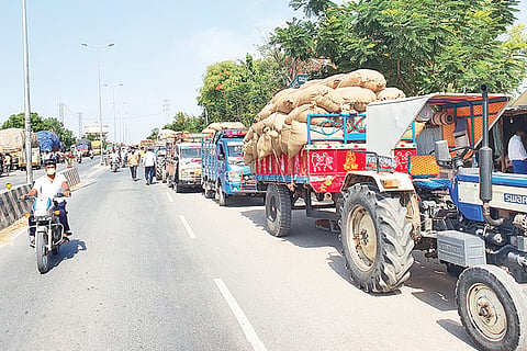 Sindhanuru APMC Line Trucks
