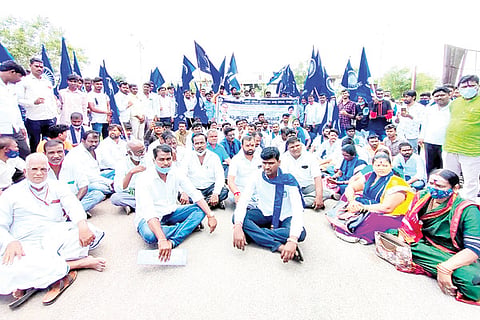 Dalita Sangharsha Samiti Protest Koppal DC Office