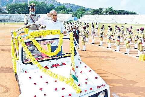 01112021 Koppal Minister Halappal Achar march