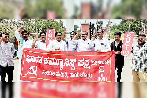 160422 Raichur CPIM SUCI Protest