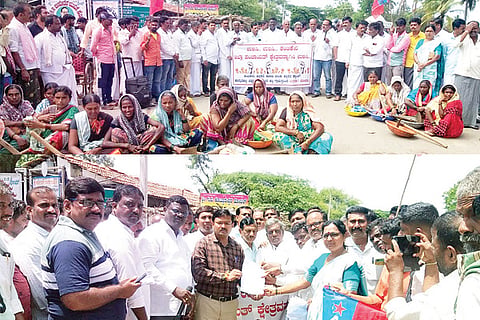 060622 Traffic barriers demanding the continuation of the Kanjikere GPU constituency