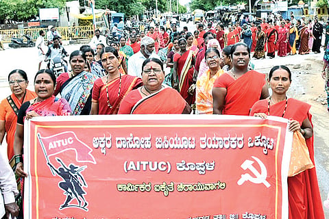070722 Koppal Bisiyuta Union Protest