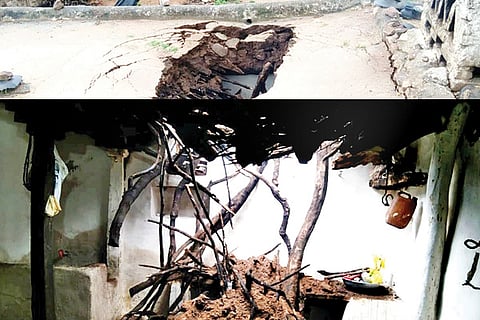 120722 Rain Effect Gadachinti Village Home Roof Collaps