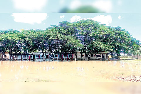 280722 Siddapura Govt School Ground Rain Effect