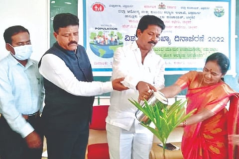 Challakere, population day celebration, social problem,