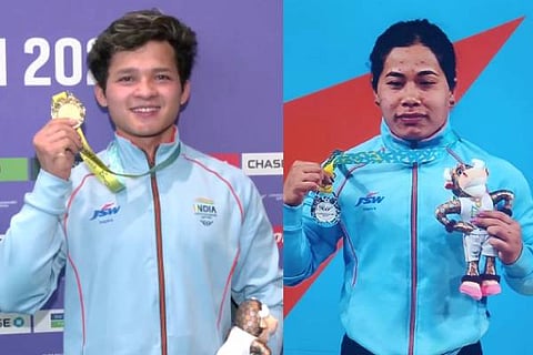 weightlifter Jeremy Lalrinnunga and Bindyarani Devi