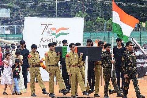 Davanagere, Siddhaganga school, Independence, Amrutha Mahotsava 2,