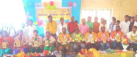 Teachers Sanman At Morarji School Mannalli photo