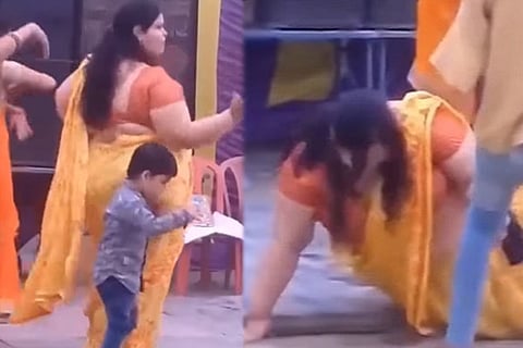 Woman Falls Down