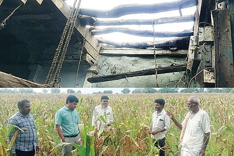 121022 Yalaburga Rain Effect Crop Loss, House Collapse