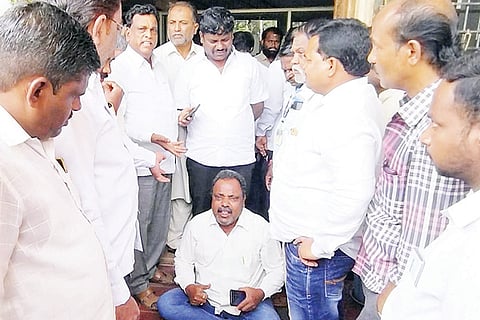03122022 koppal CMC member protest