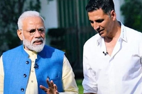 Akshay Kumar with Narendra Modi